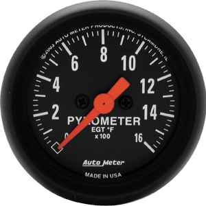 AutoMeter 2654 Z-Series Electronic Full Sweep Pyrometer Gauge 0-1600 Deg F - 52mm