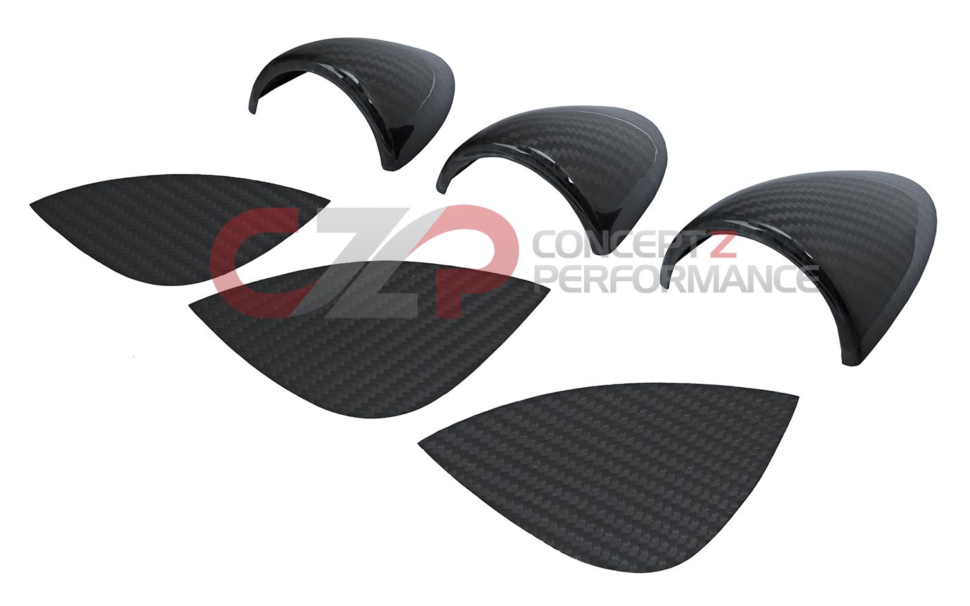 EVO-R Carbon Fiber Gauge Pod Covers, 6pc  - Nissan 350Z Z33